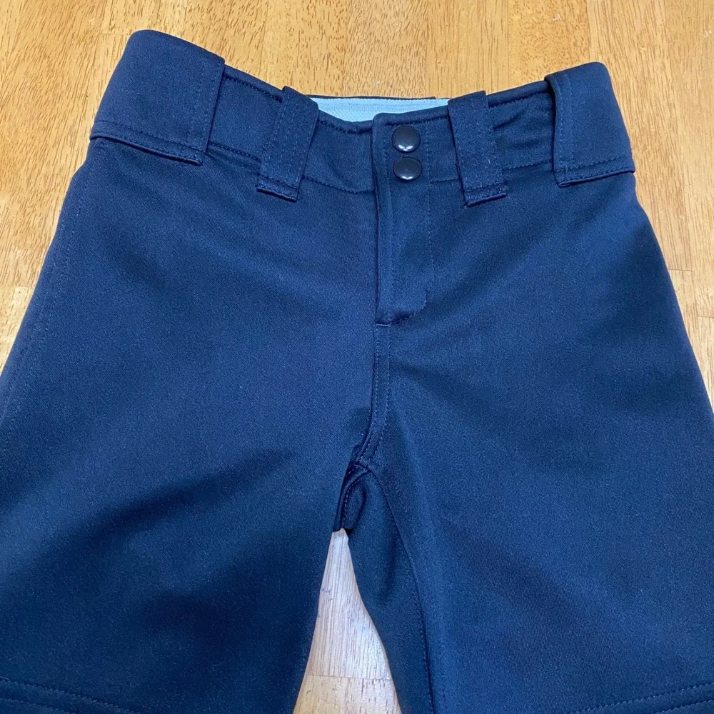 Willit Baseball Pants Kids‎ Size S Black Elastic Hem Padded Knees